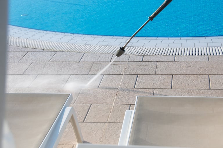 Pool deck and surround cleaning