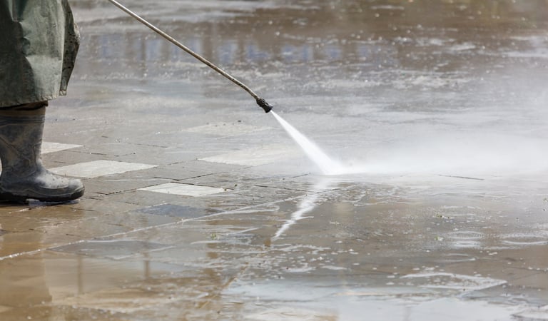 Driveway and sidewalk cleaning
