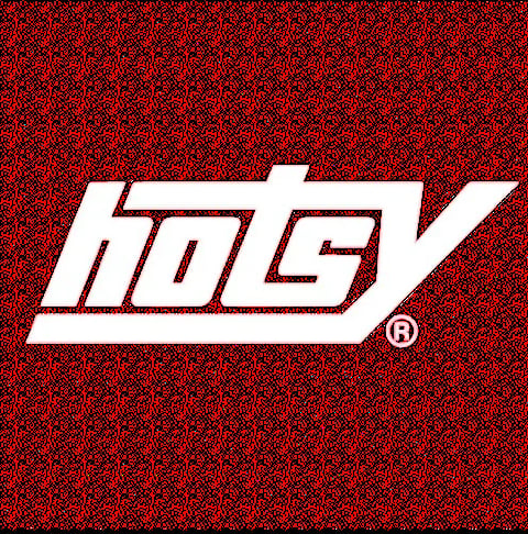 Husky logo with registered trademark symbol on red textured background