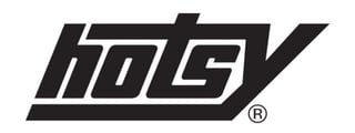 Hotsy logo, black text with registered trademark symbol